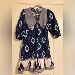 Garrie B Purple and Blue Abstract Dress Size XS